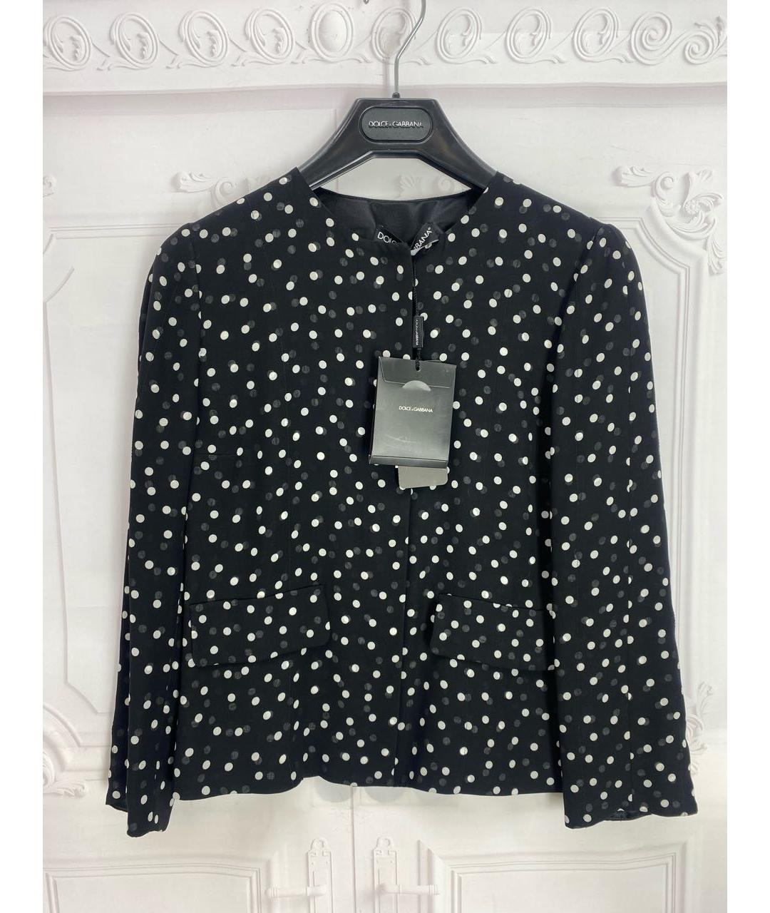 DOLCE&GABBANA Черный шелковый жакет/пиджак, фото 7