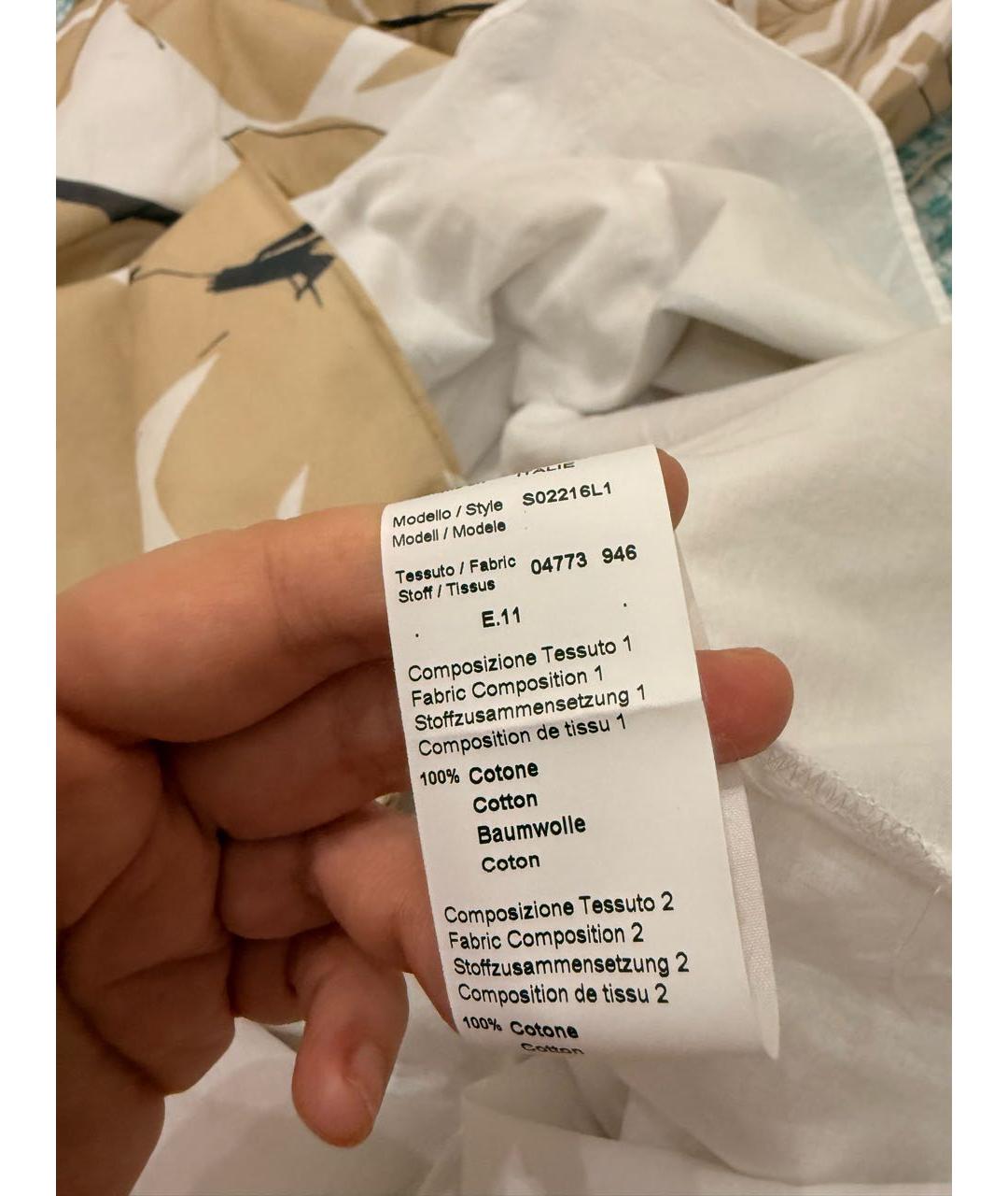 PESERICO Бежевое хлопковое повседневное платье, фото 7