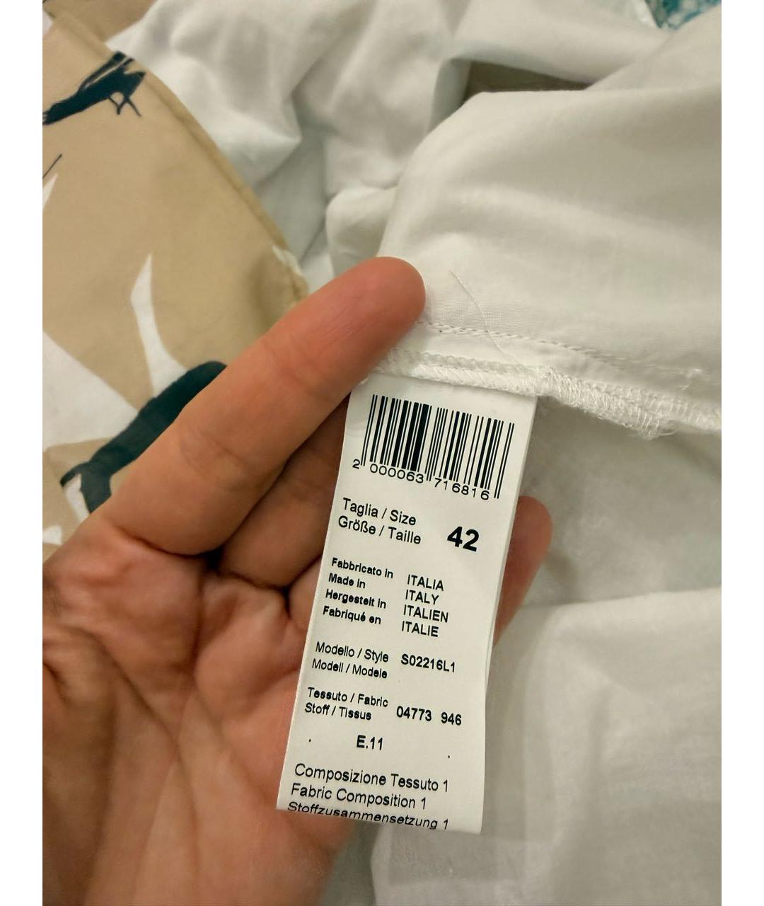 PESERICO Бежевое хлопковое повседневное платье, фото 6