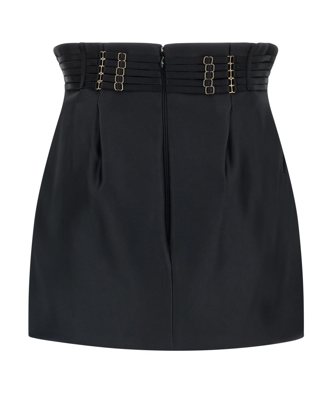 ELISABETTA FRANCHI Черная полиэстеровая юбка мини, фото 2