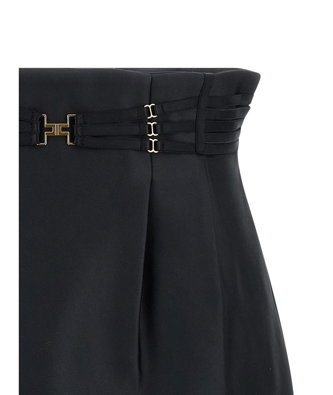 ELISABETTA FRANCHI Черная полиэстеровая юбка мини, фото 3