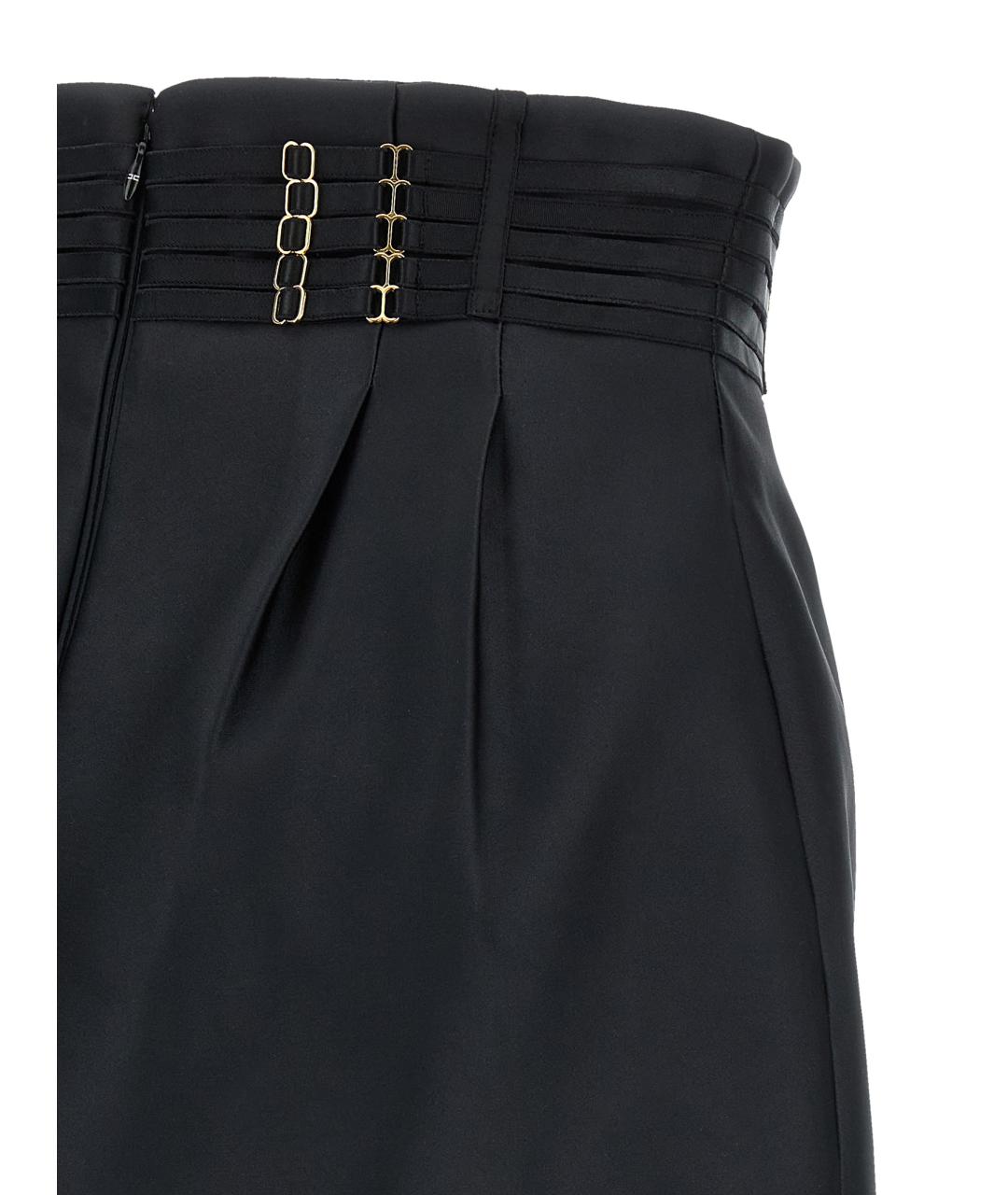 ELISABETTA FRANCHI Черная полиэстеровая юбка мини, фото 4