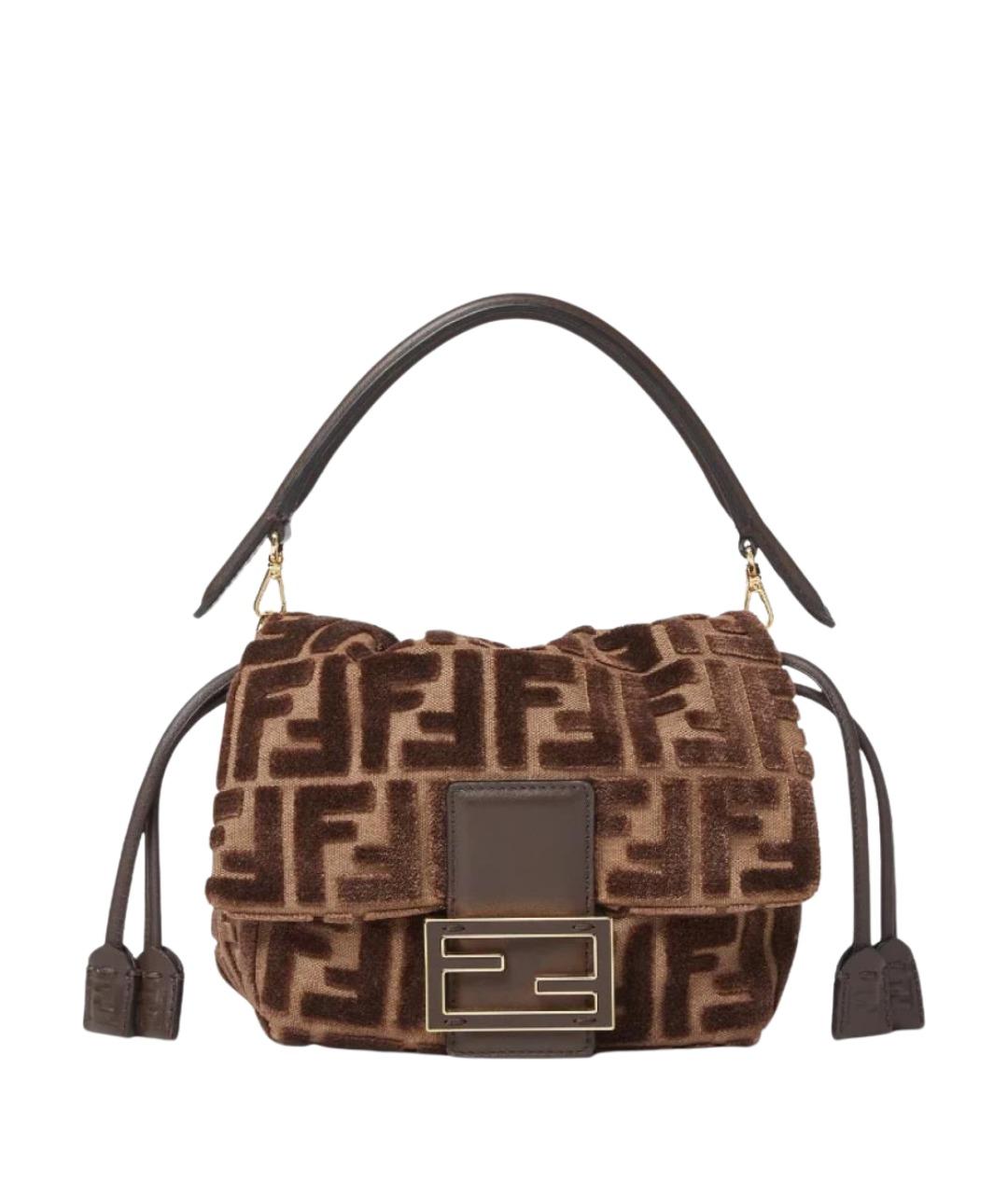 FENDI Коричневая кожаная сумка через плечо, фото 1