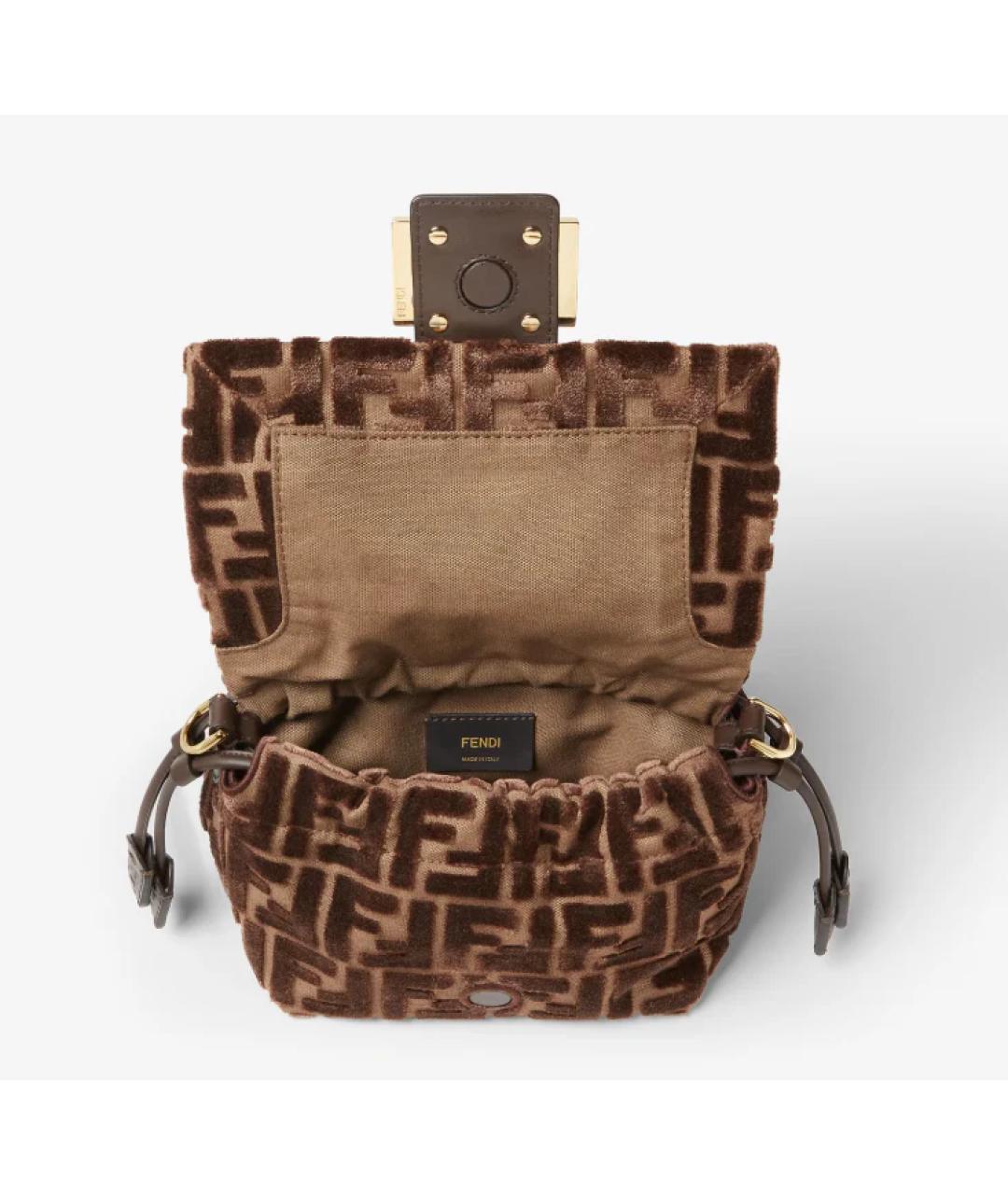 FENDI Коричневая кожаная сумка через плечо, фото 2