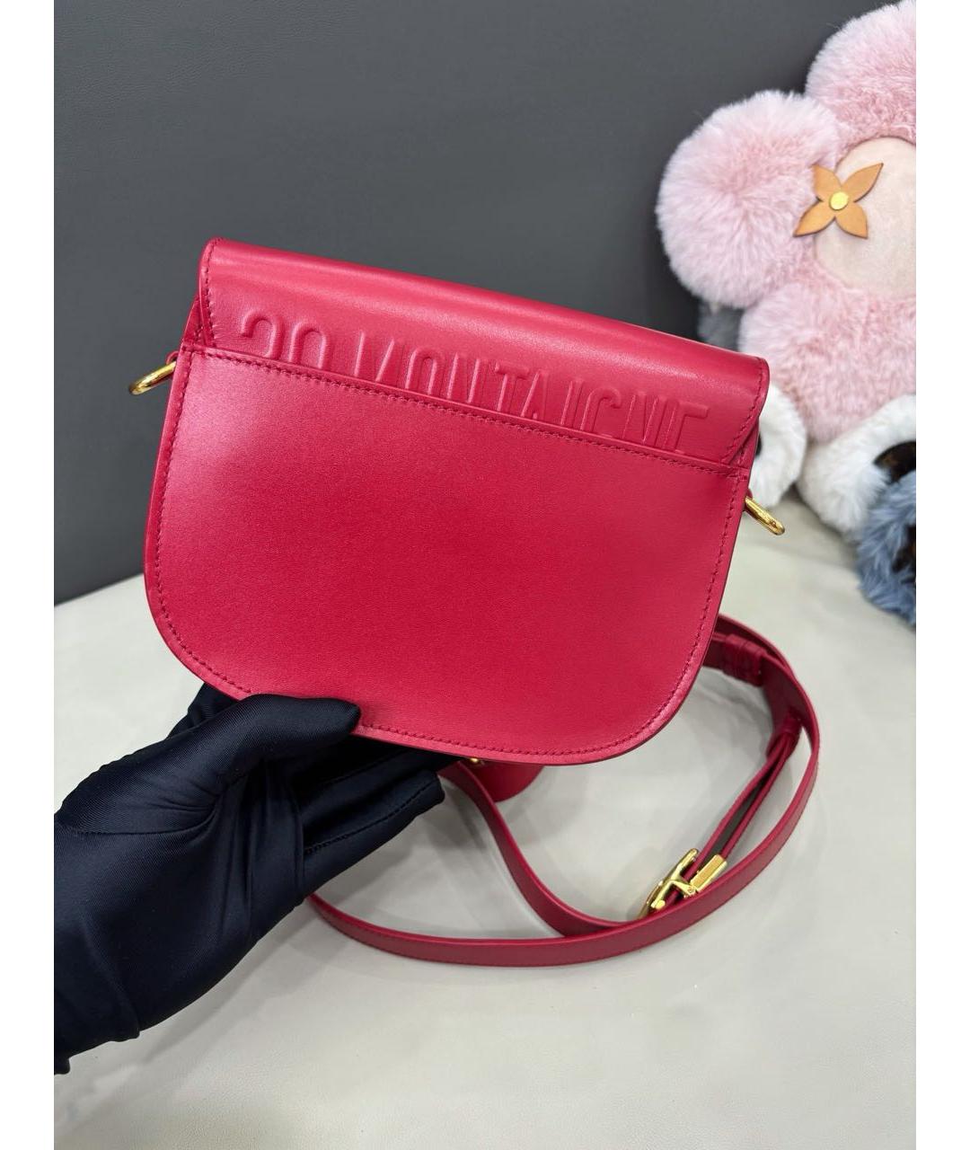 CHRISTIAN DIOR Красная кожаная сумка через плечо, фото 4