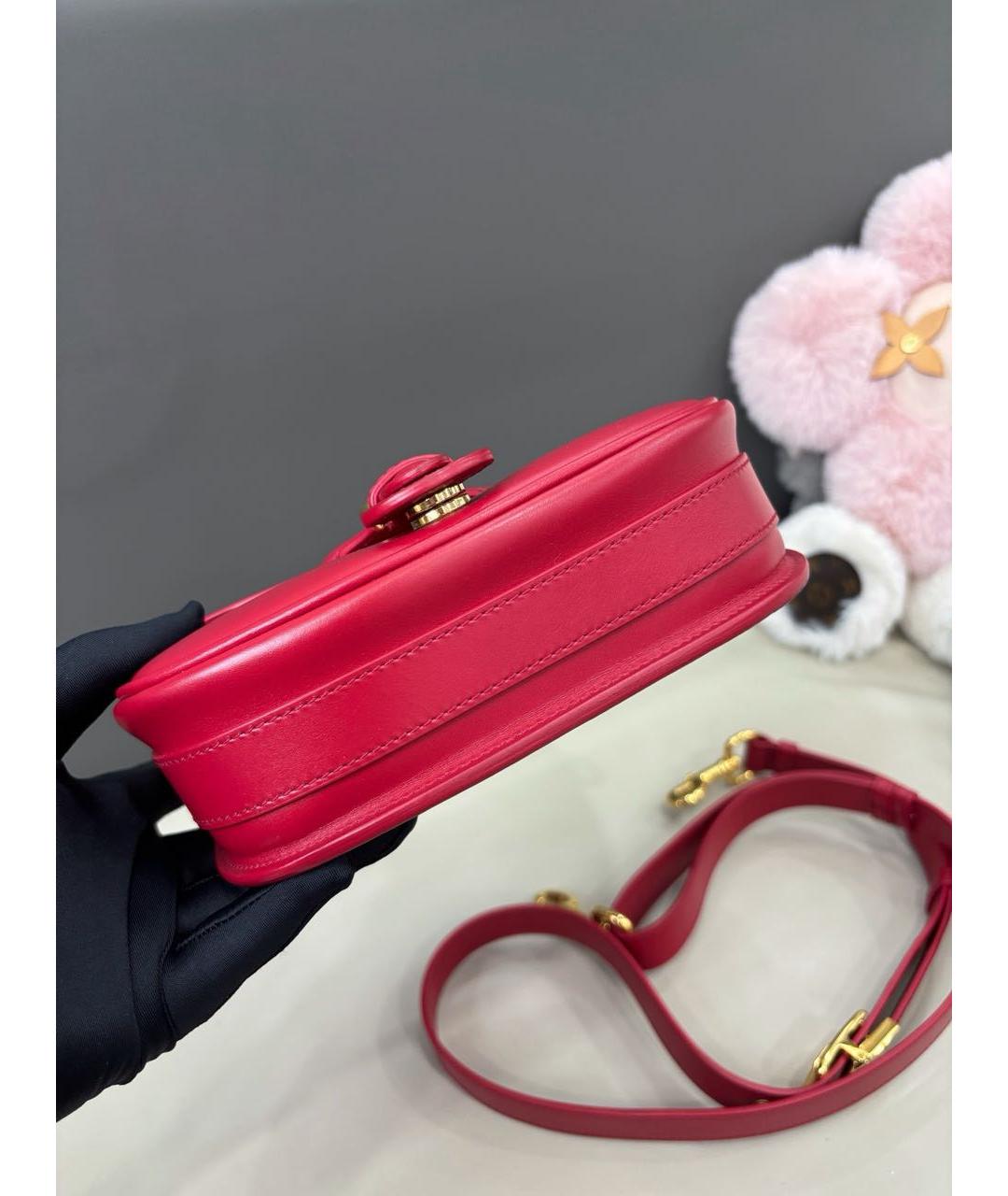 CHRISTIAN DIOR Красная кожаная сумка через плечо, фото 6