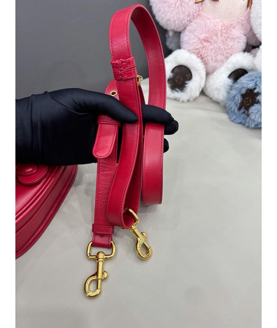 CHRISTIAN DIOR Красная кожаная сумка через плечо, фото 8
