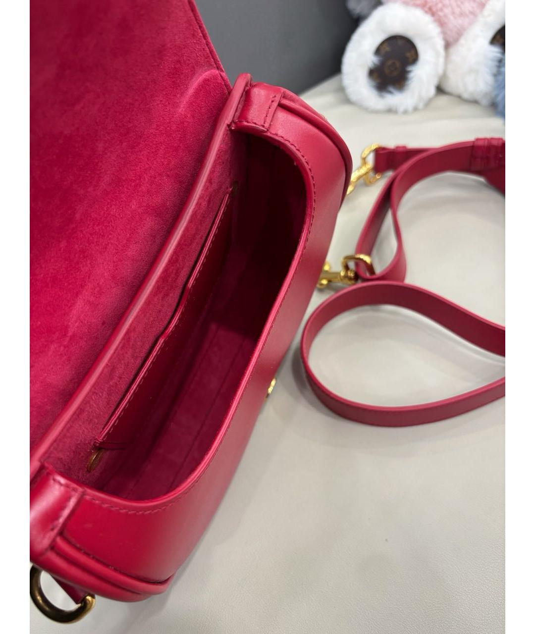 CHRISTIAN DIOR Красная кожаная сумка через плечо, фото 7