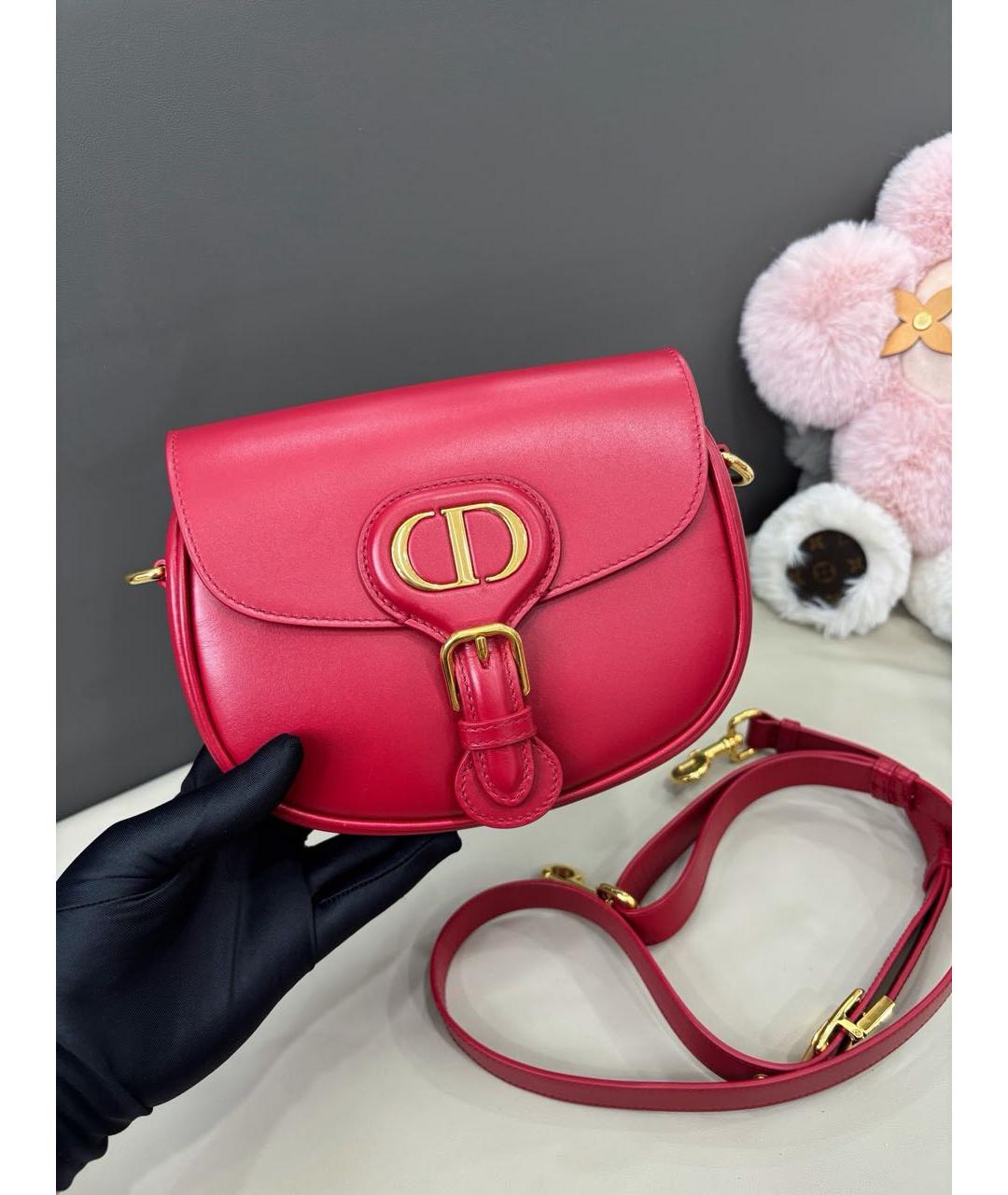 CHRISTIAN DIOR Красная кожаная сумка через плечо, фото 2