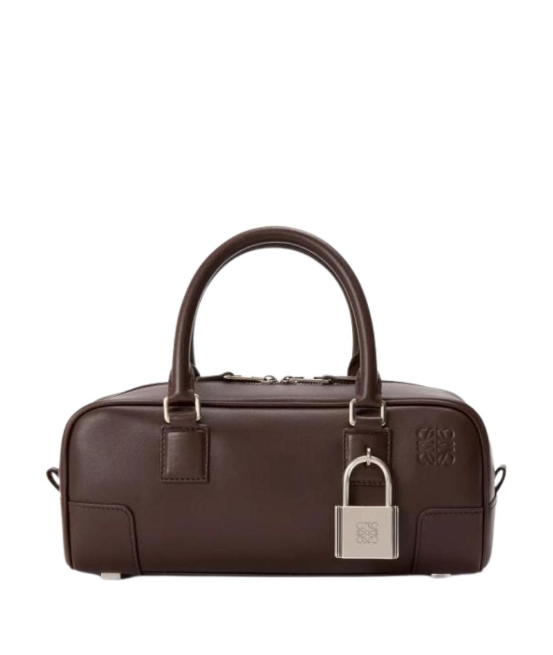 LOEWE Коричневая кожаная сумка с короткими ручками, фото 1