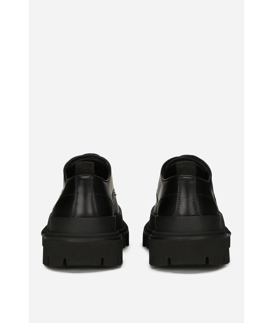 DOLCE&GABBANA Черные кожаные низкие ботинки, фото 3