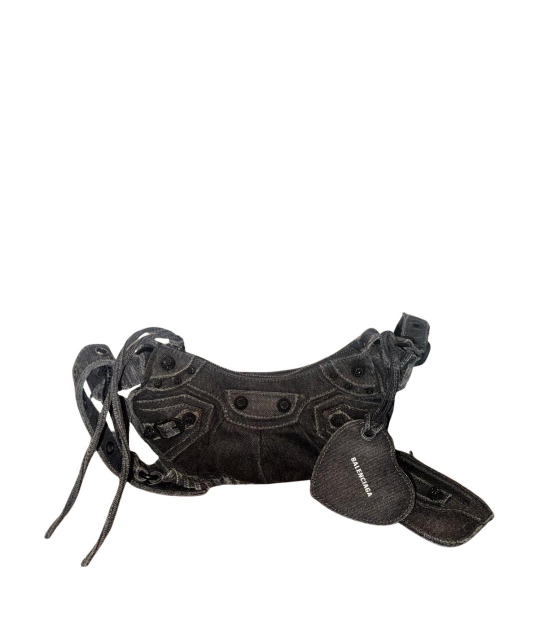 BALENCIAGA Черная деним сумка через плечо, фото 1
