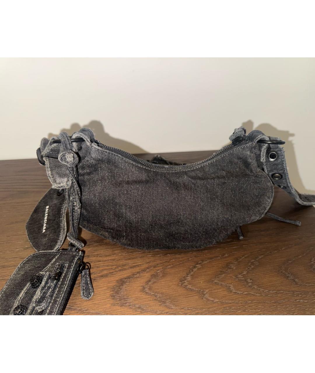 BALENCIAGA Черная деним сумка через плечо, фото 5