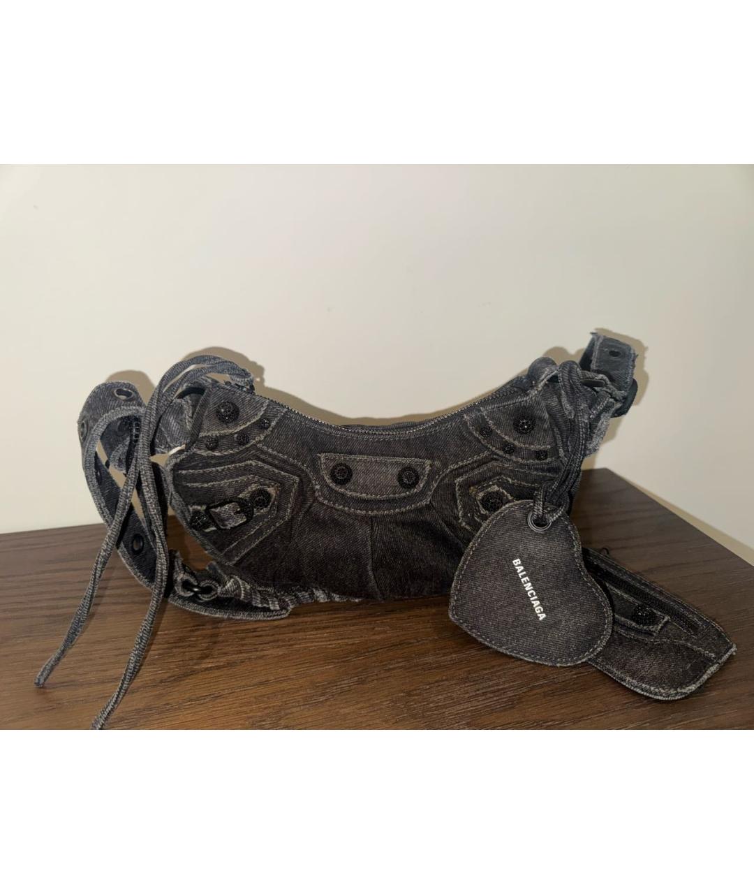 BALENCIAGA Черная деним сумка через плечо, фото 2