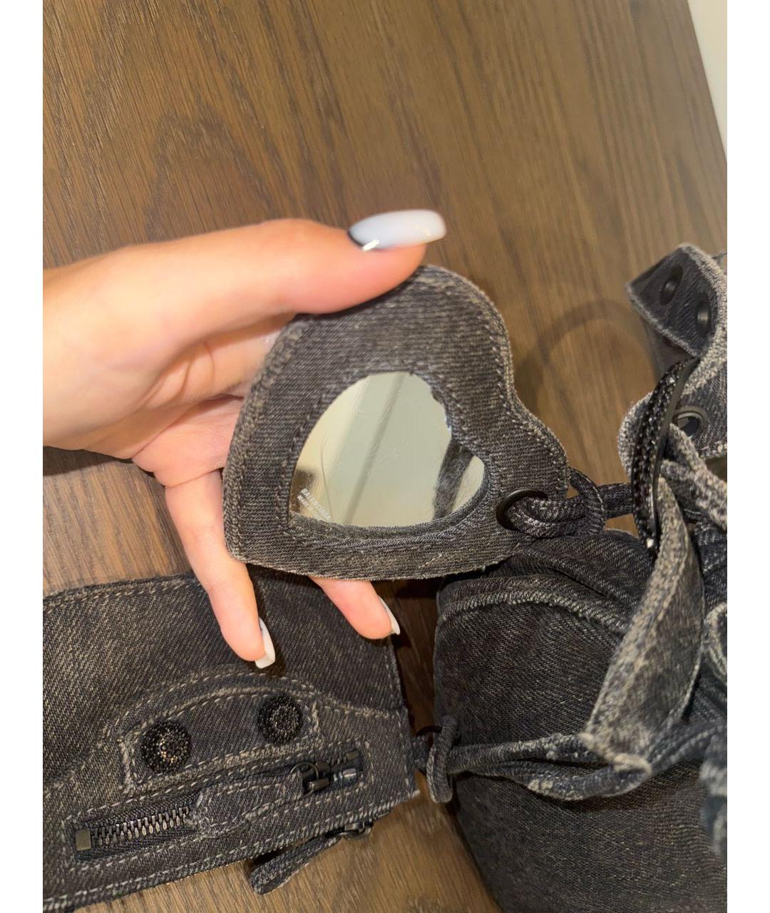 BALENCIAGA Черная деним сумка через плечо, фото 7