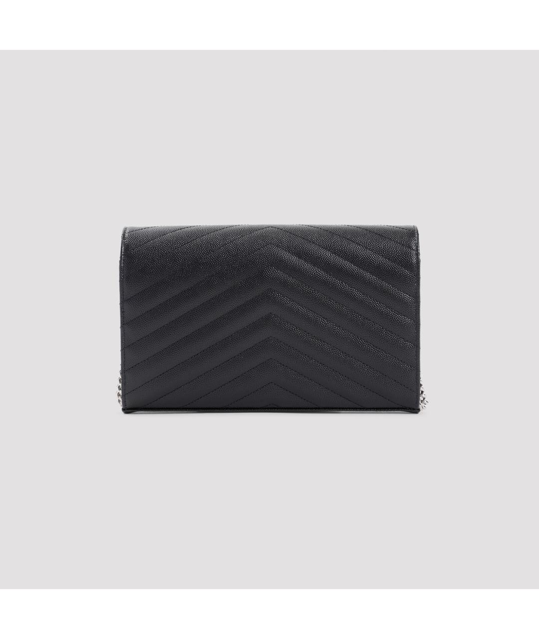 SAINT LAURENT Черный кожаный кошелек, фото 3