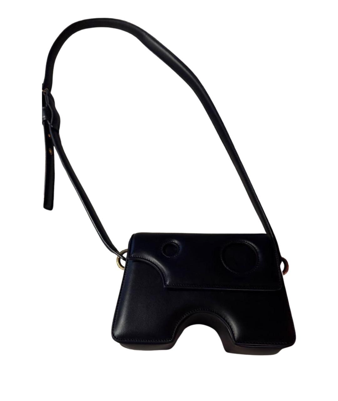 OFF-WHITE Черная кожаная сумка через плечо, фото 1