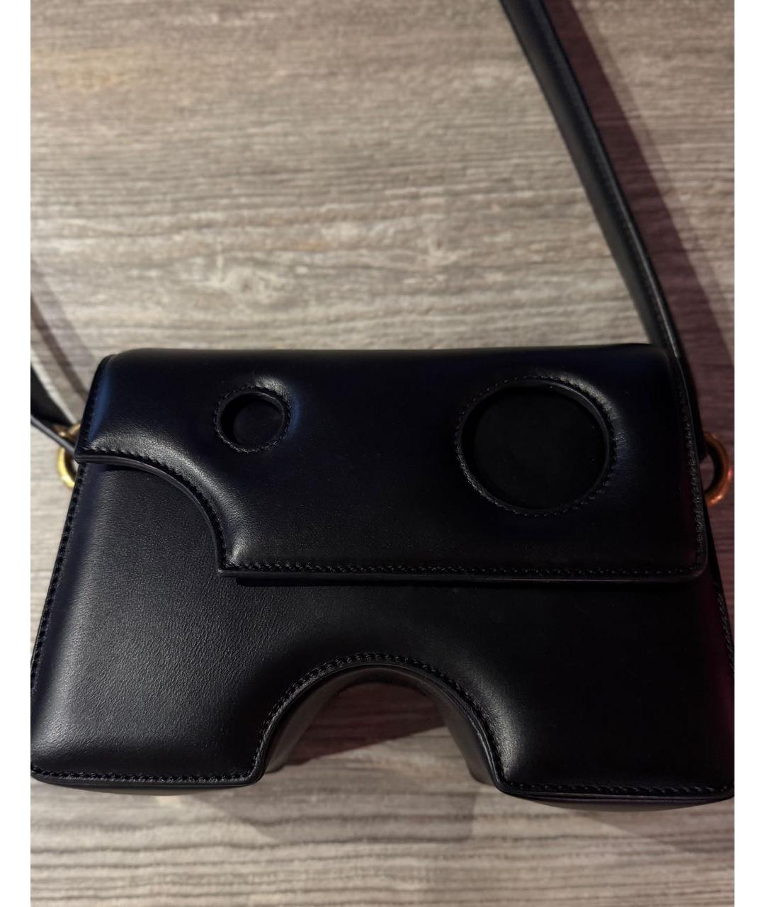 OFF-WHITE Черная кожаная сумка через плечо, фото 2