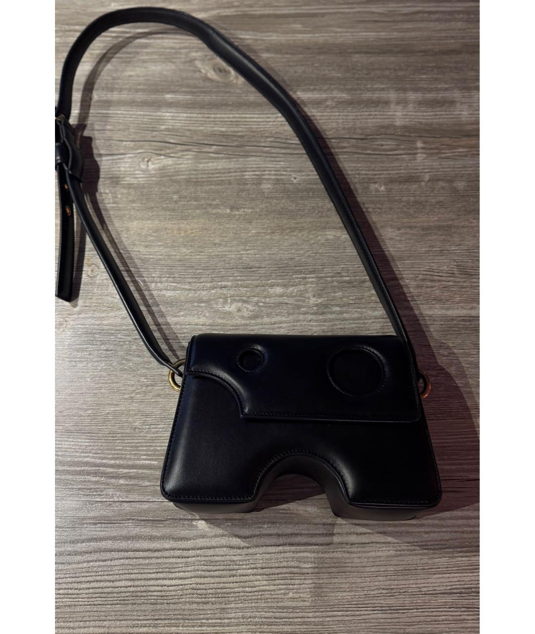 OFF-WHITE Черная кожаная сумка через плечо, фото 5