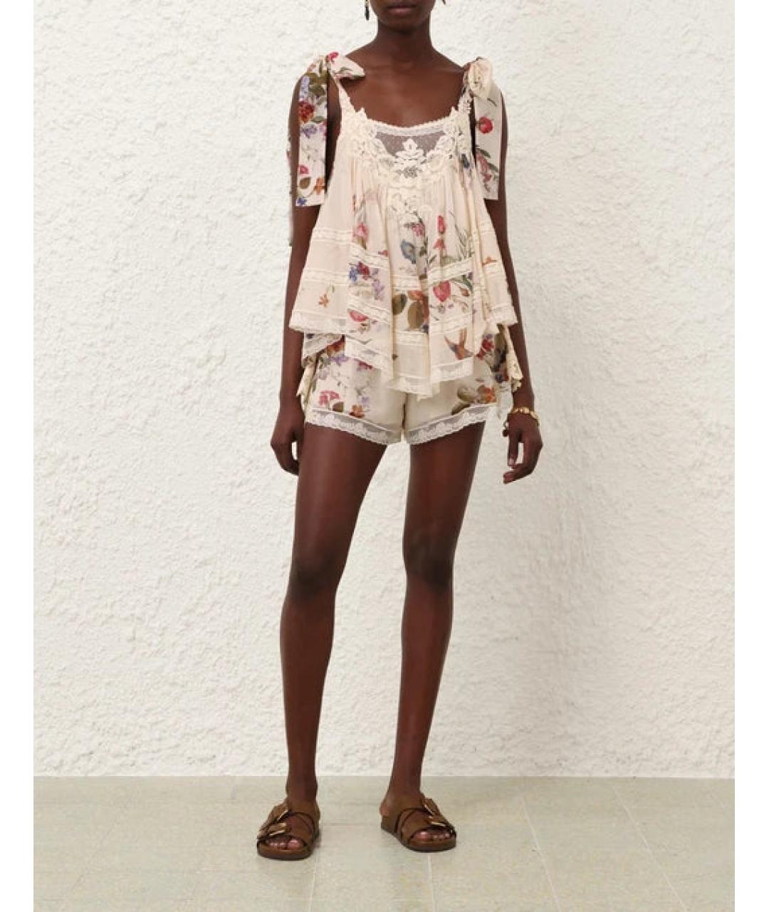 ZIMMERMANN Бежевый хлопковый костюм с брюками, фото 2