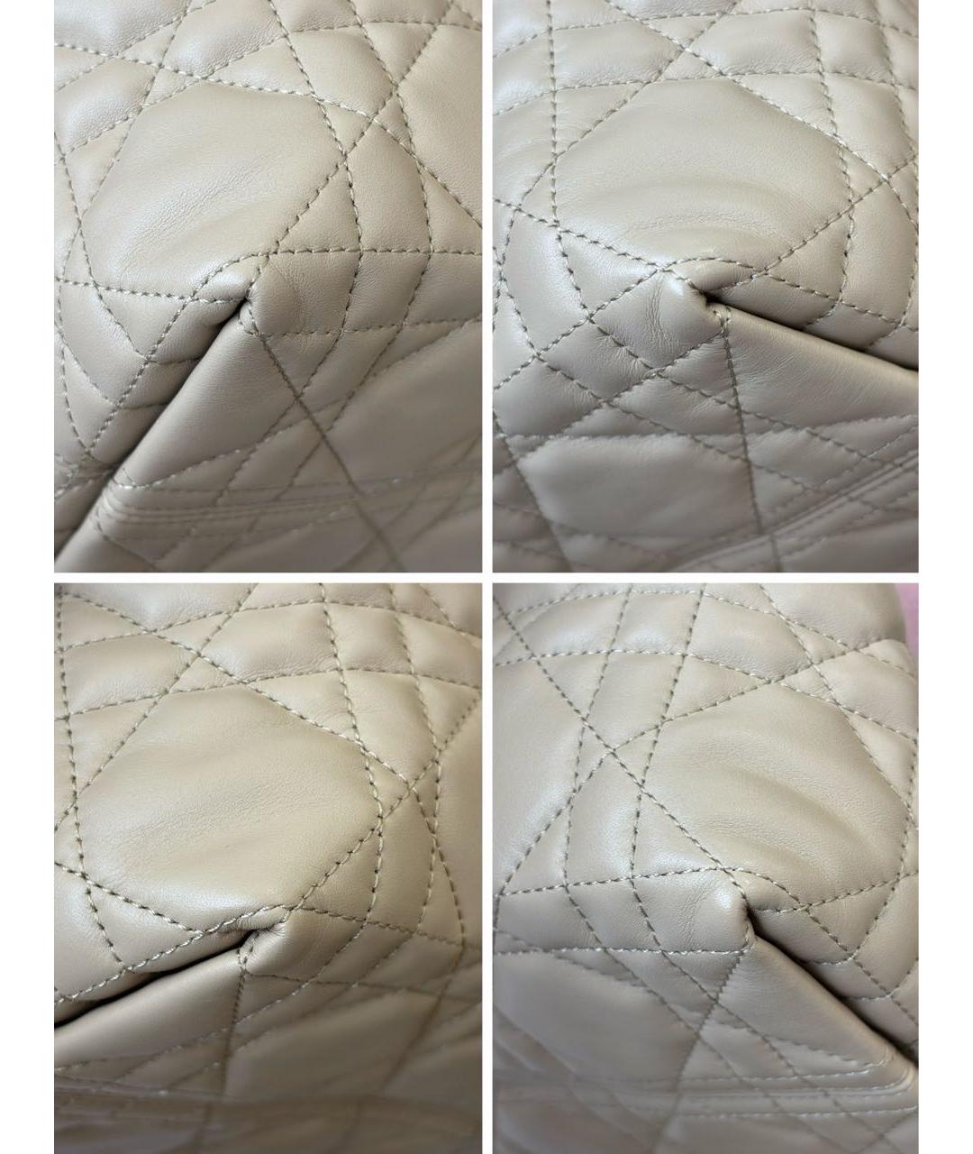 CHRISTIAN DIOR Бежевая кожаная сумка тоут, фото 6