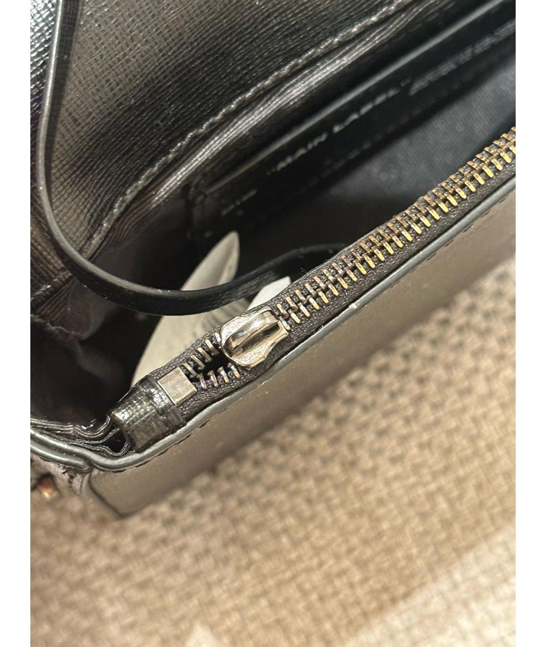 OFF-WHITE Черная кожаная сумка через плечо, фото 6