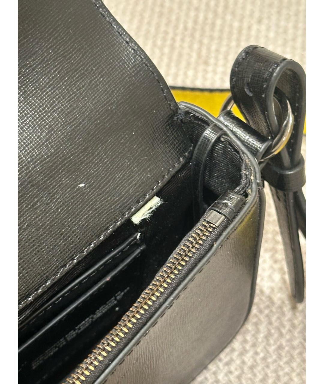 OFF-WHITE Черная кожаная сумка через плечо, фото 7