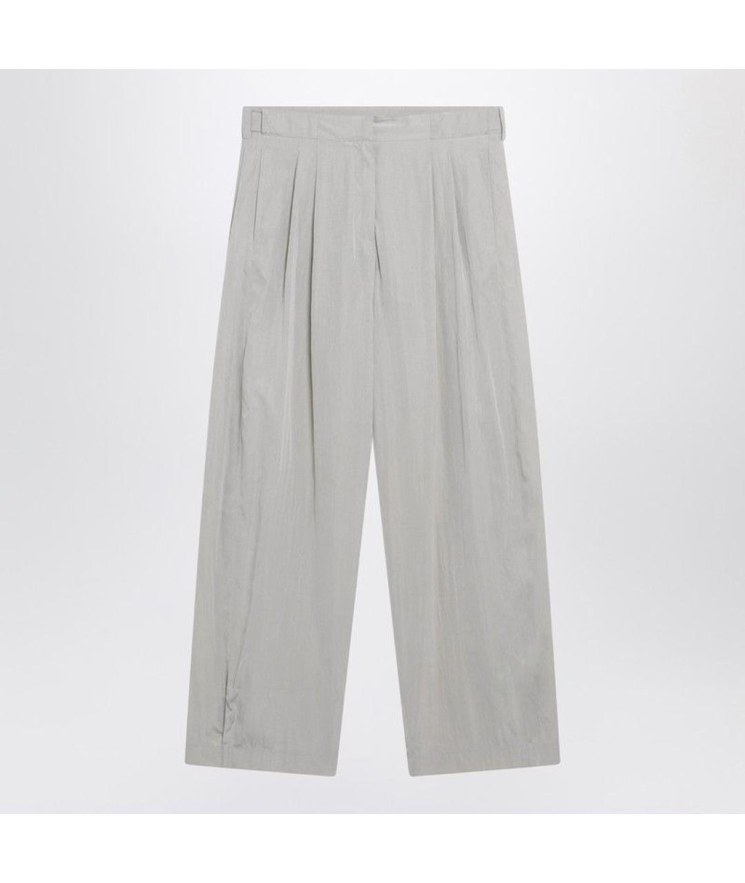THE ROW Серые шелковые прямые брюки, фото 3