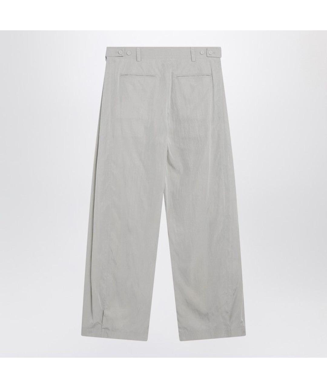 THE ROW Серые шелковые прямые брюки, фото 2
