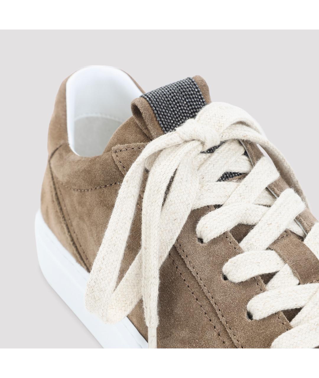 BRUNELLO CUCINELLI Коричневые замшевые кеды, фото 5