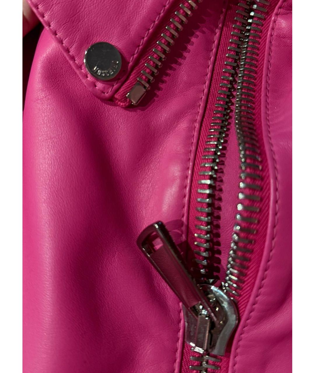 MOSCHINO Розовая кожаная юбка миди, фото 4