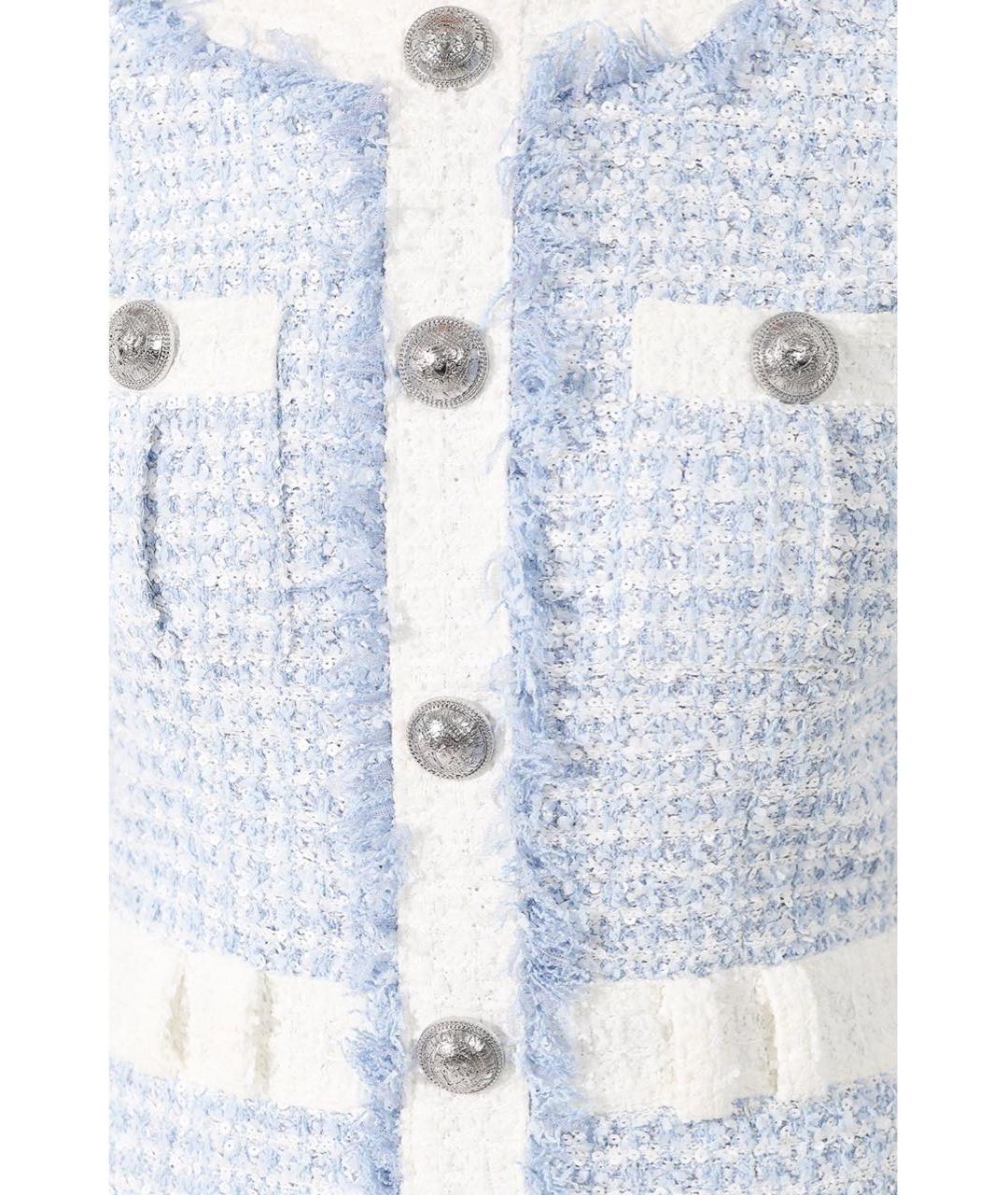 BALMAIN Голубое повседневное платье, фото 5