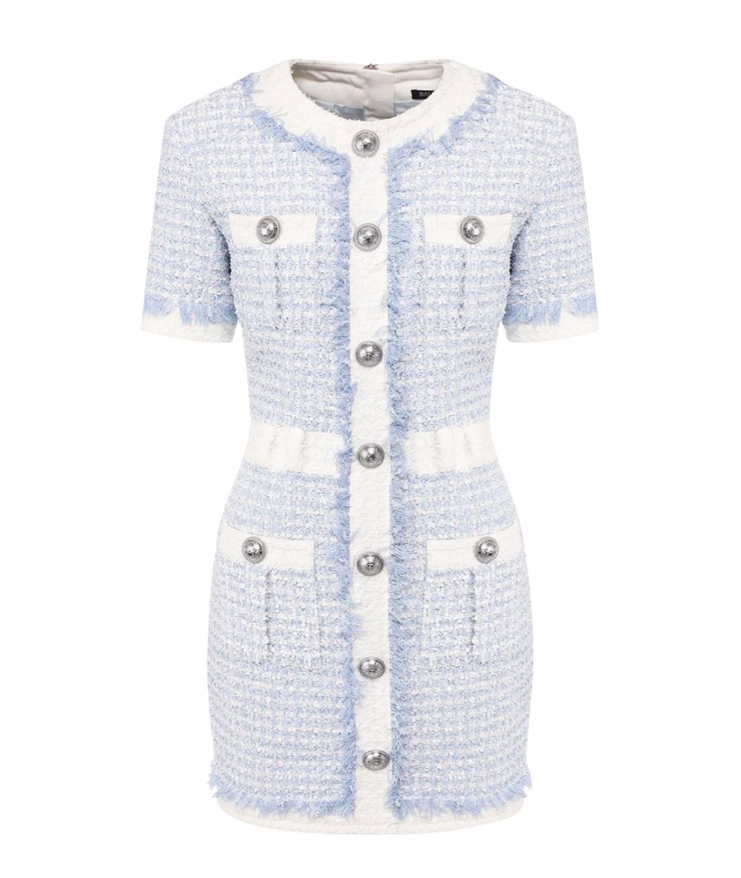 BALMAIN Голубое повседневное платье, фото 10