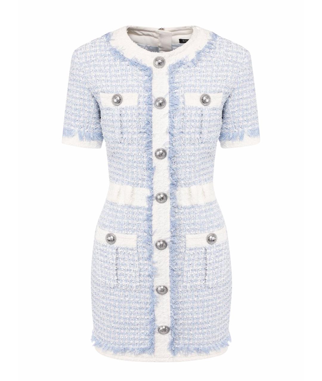 BALMAIN Голубое повседневное платье, фото 1