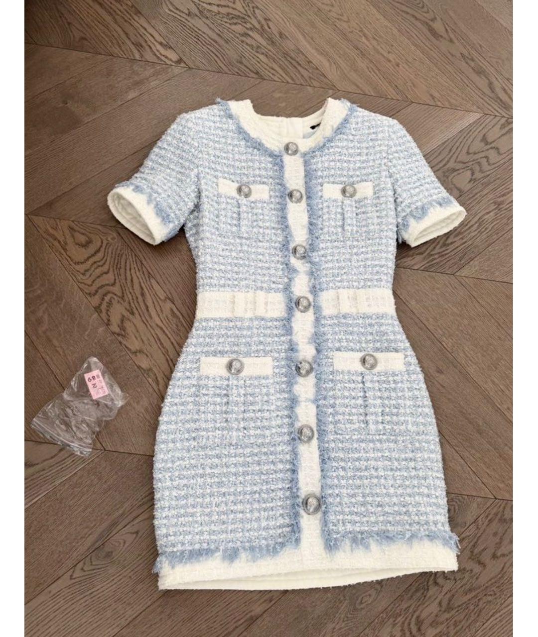 BALMAIN Голубое повседневное платье, фото 8