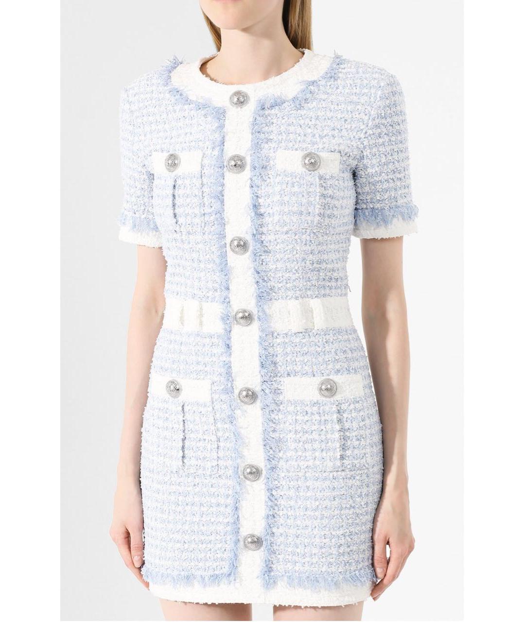 BALMAIN Голубое повседневное платье, фото 3