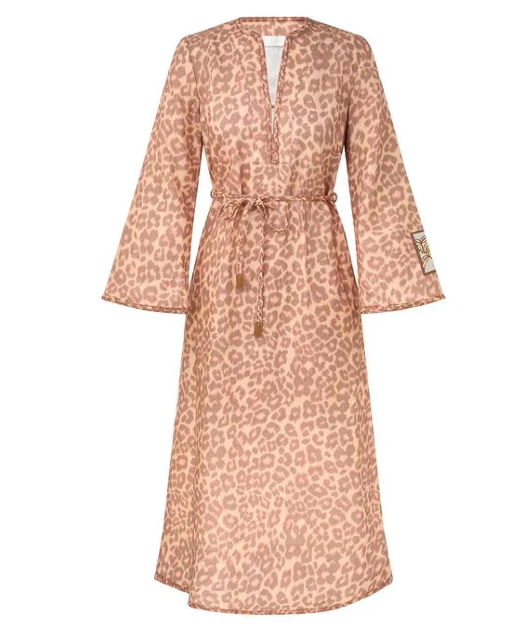 ZIMMERMANN Коричневое льняное повседневное платье, фото 1