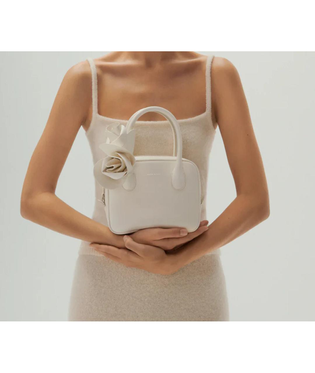 MAGDA BUTRYM Белая кожаная сумка с короткими ручками, фото 3