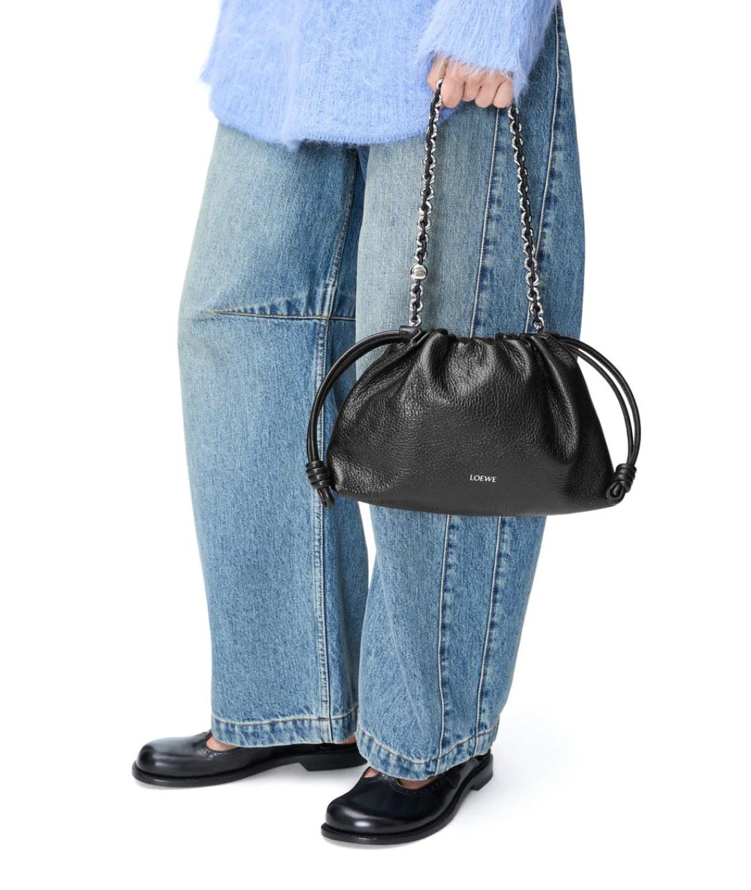 LOEWE Черная кожаная сумка через плечо, фото 2