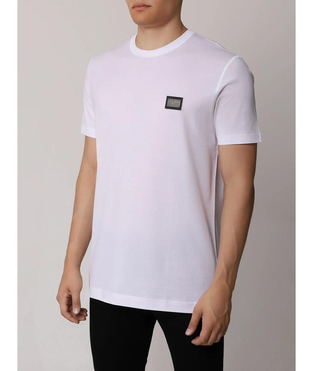 DOLCE&GABBANA Белая хлопковая футболка, фото 2