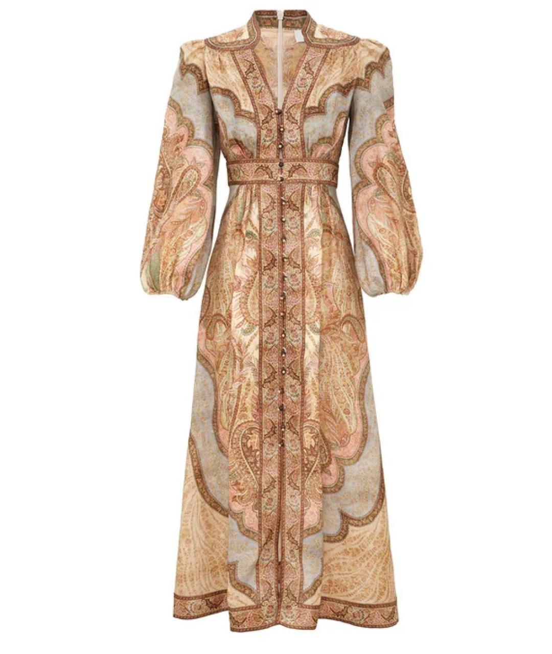 ZIMMERMANN Мульти льняное повседневное платье, фото 1