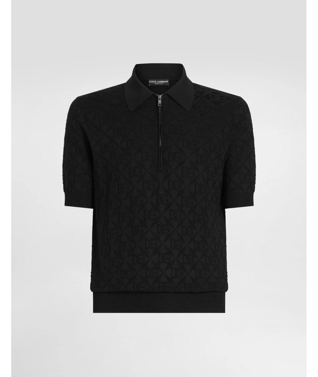 DOLCE&GABBANA Черное поло с коротким рукавом, фото 4