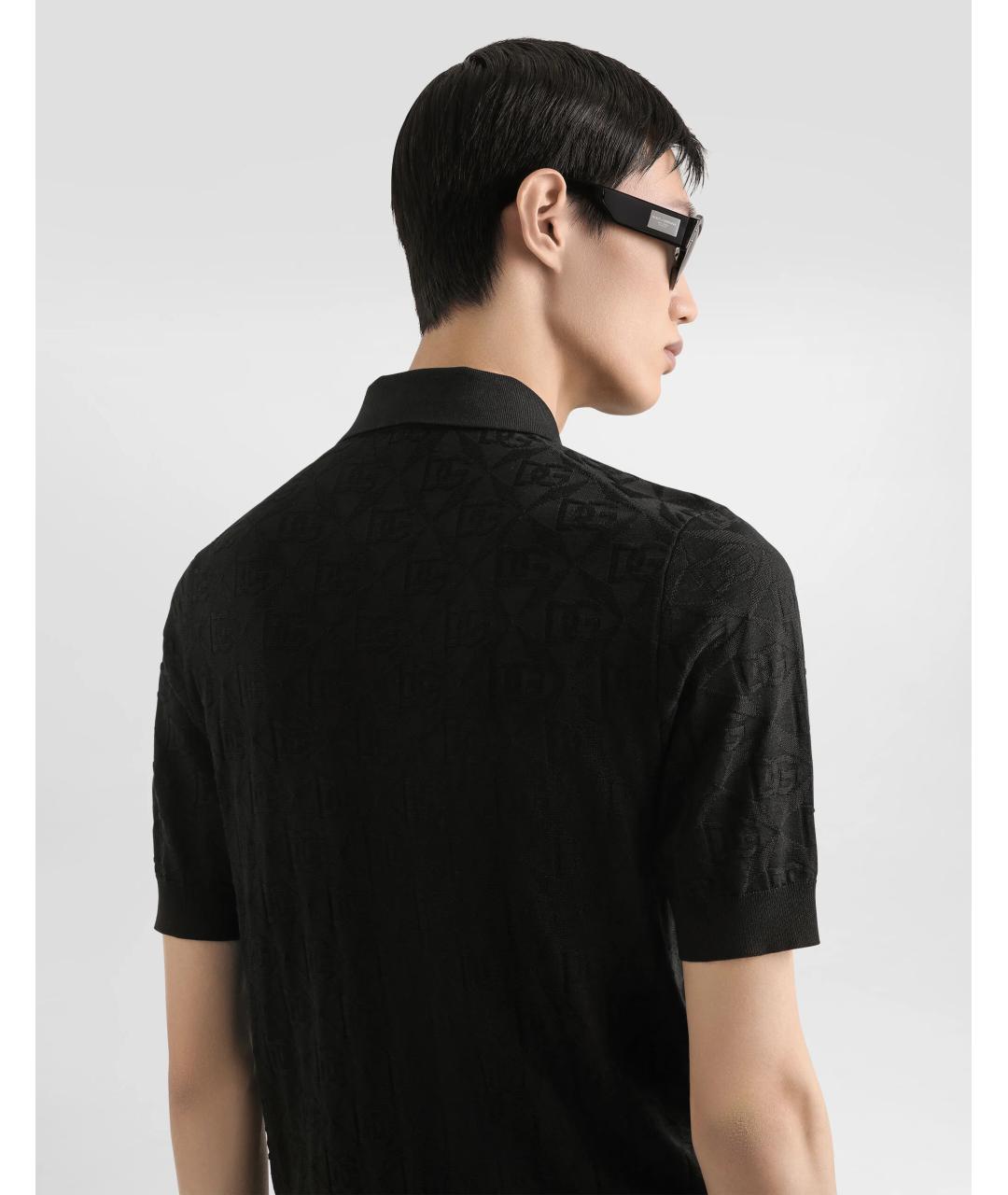 DOLCE&GABBANA Черное поло с коротким рукавом, фото 3