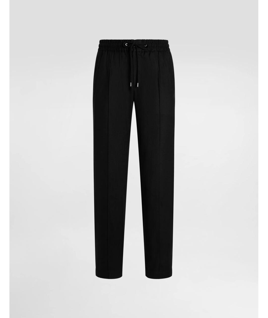 DOLCE&GABBANA Черные хлопковые повседневные брюки, фото 4