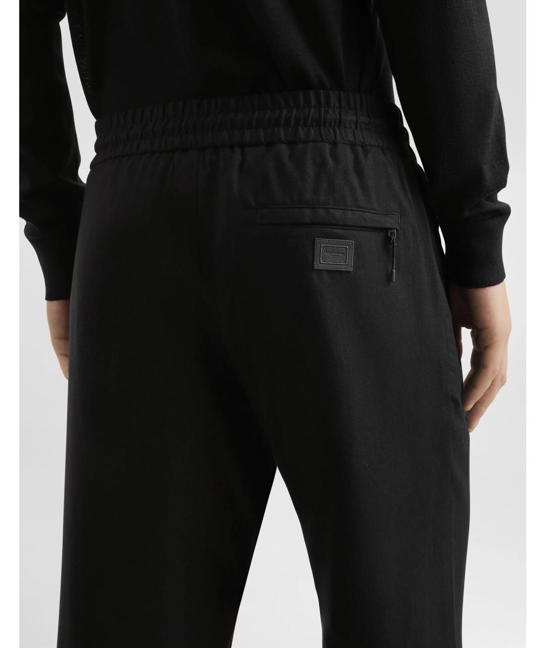 DOLCE&GABBANA Черные хлопковые повседневные брюки, фото 3