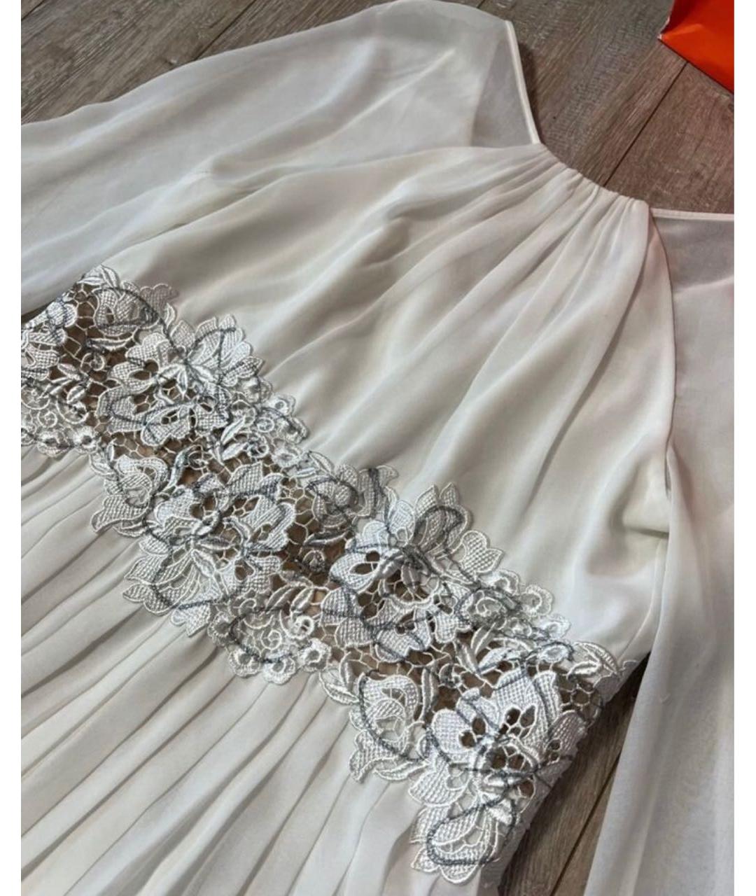 VERSACE Белое полиэстеровое вечернее платье, фото 4