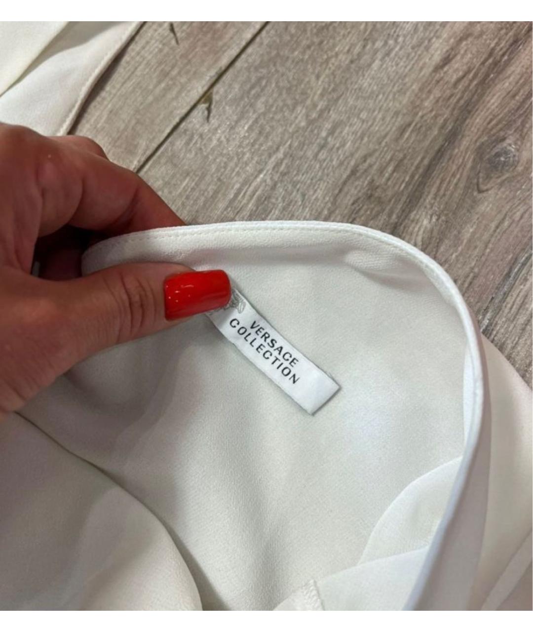 VERSACE Белое полиэстеровое вечернее платье, фото 8