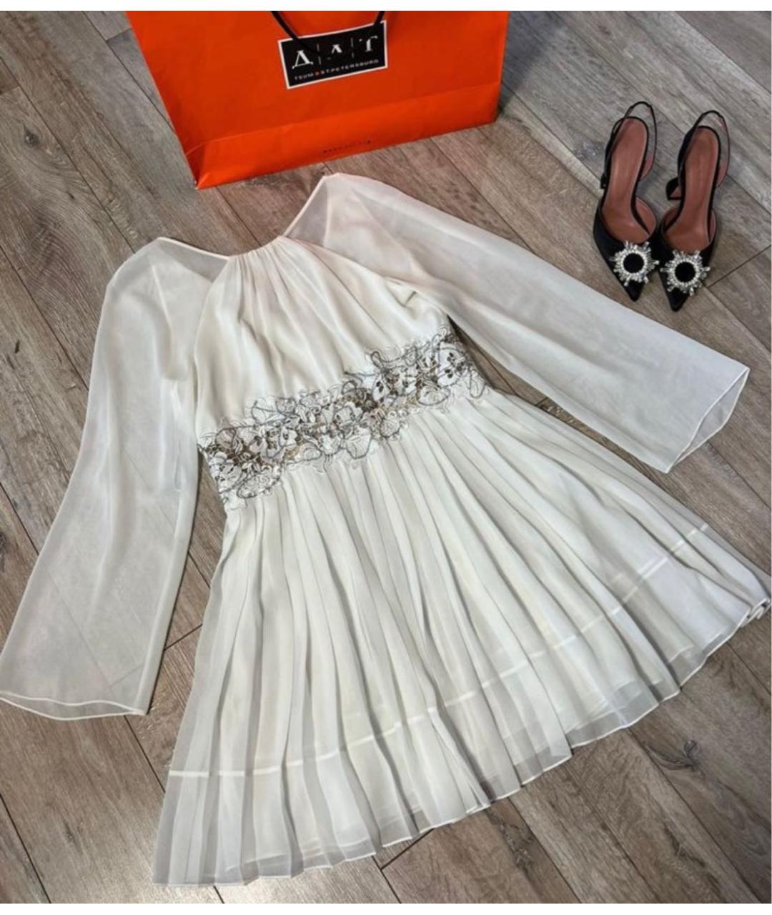 VERSACE Белое полиэстеровое вечернее платье, фото 3