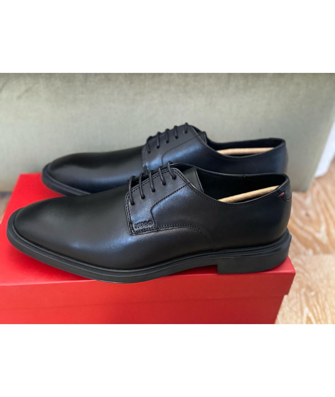 HUGO Черные кожаные туфли, фото 9