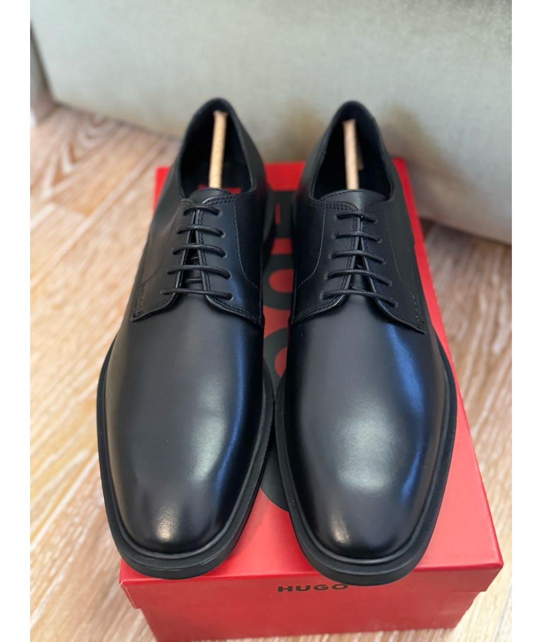 HUGO Черные кожаные туфли, фото 3